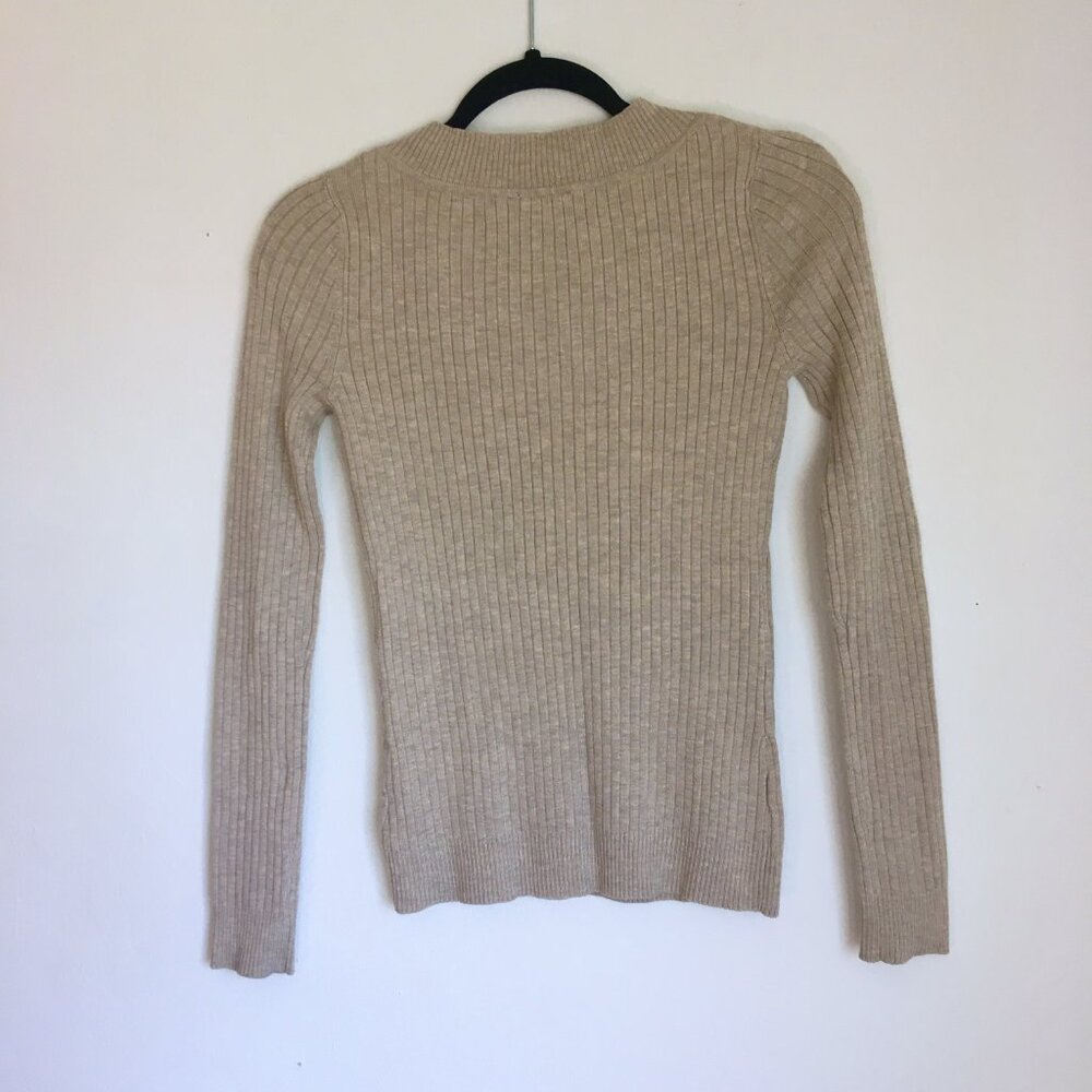 Merona Beige Ribbed Sweater - Picture 2 of 5